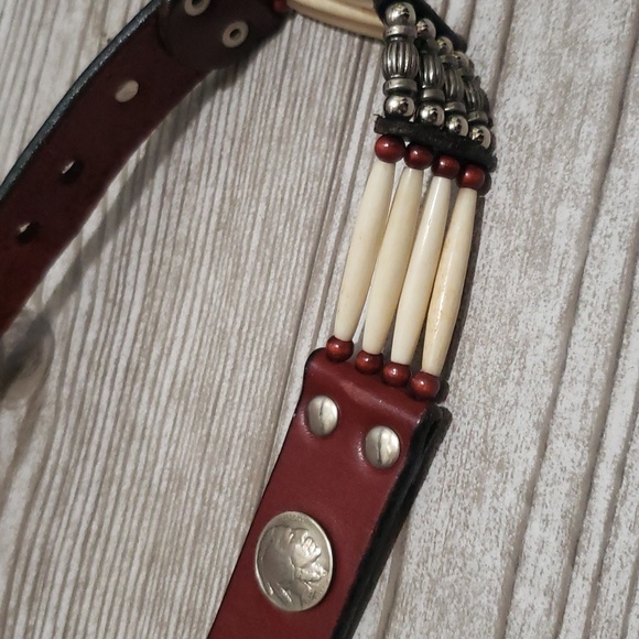 Native American coin deteil brown woman belt - Picture 2 of 6